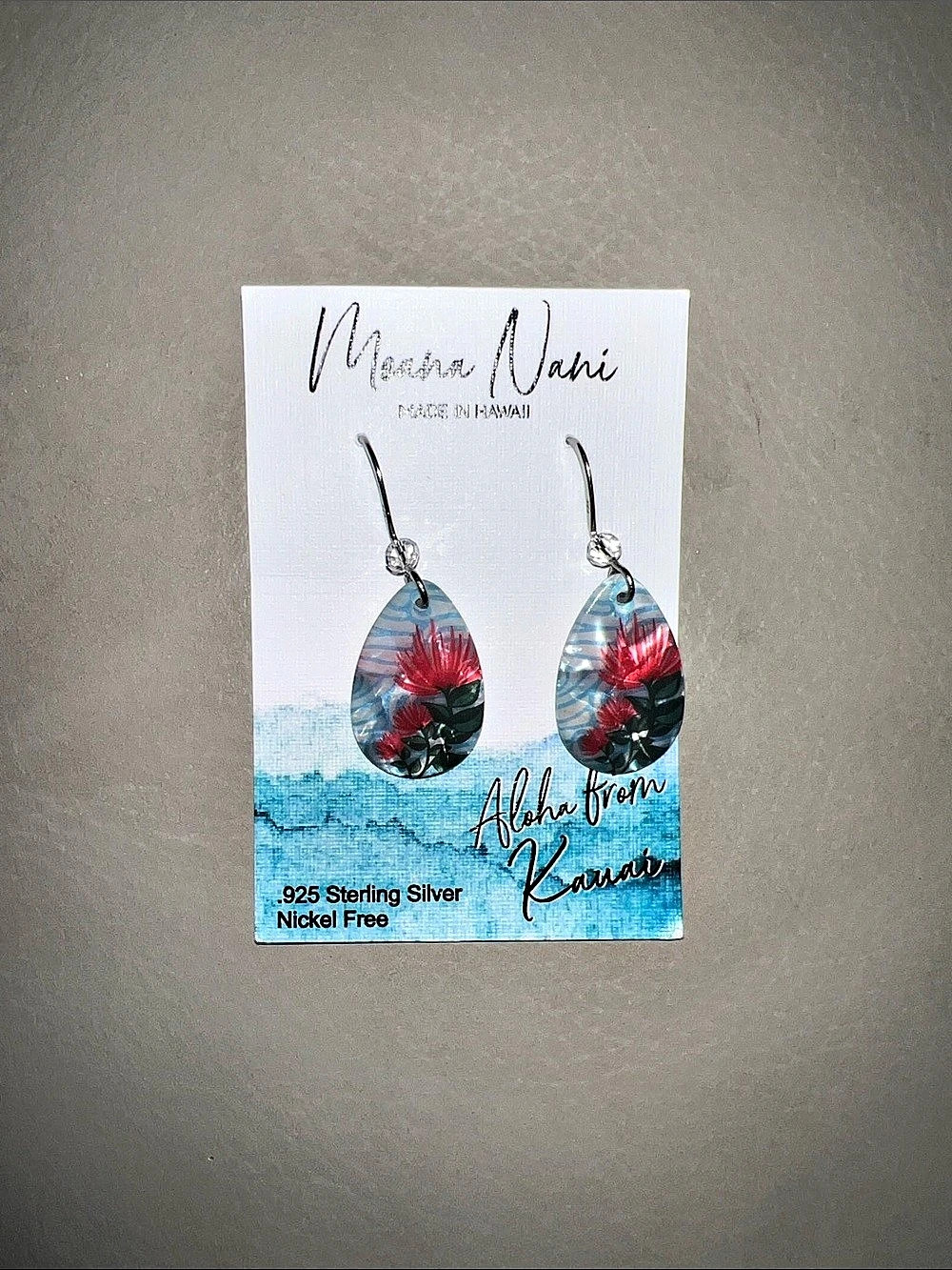 Moana Nani from Kauai earrings Abstract Earrings in Blue & Red NWT